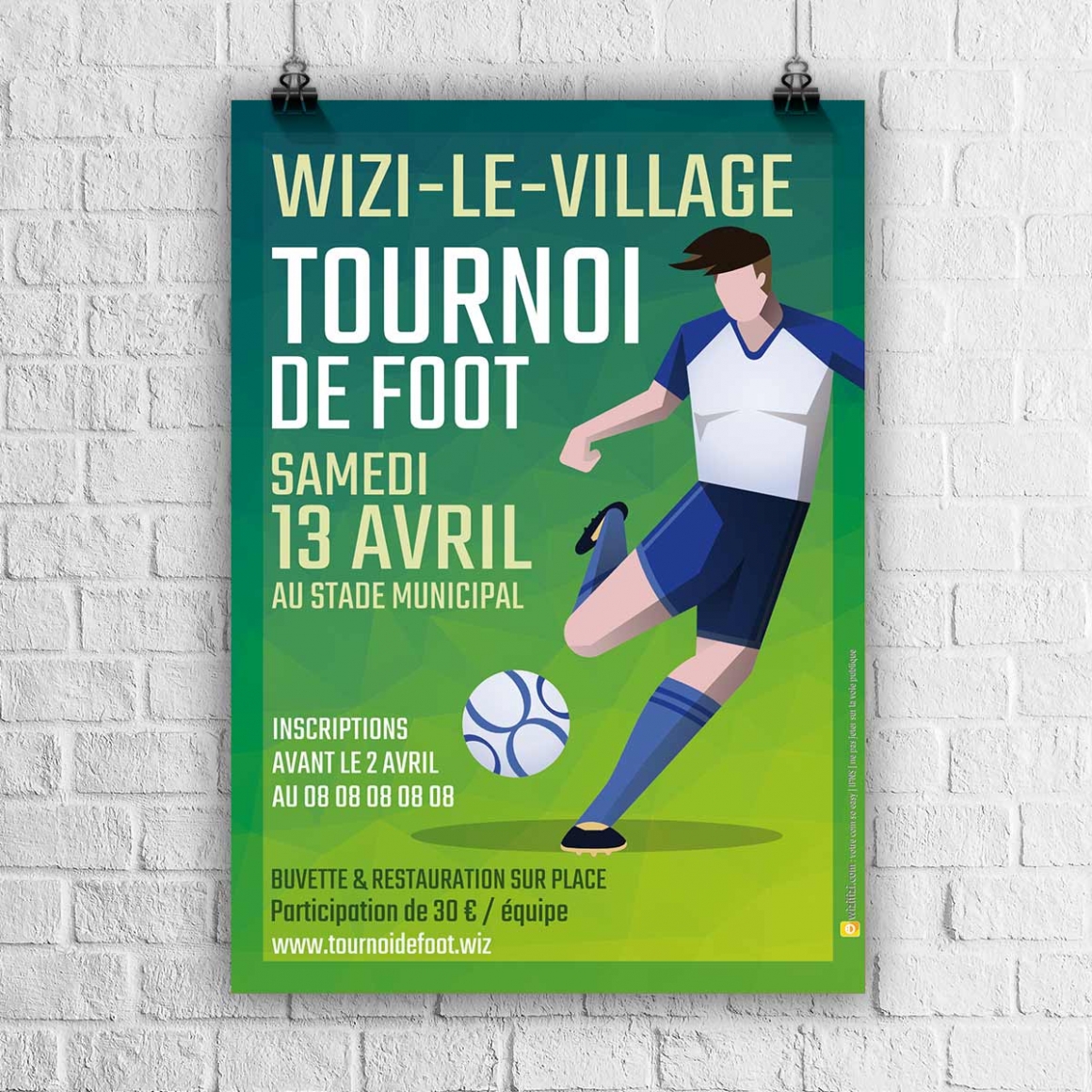 Football : Tournoi de foot  Création impression affiches flyers