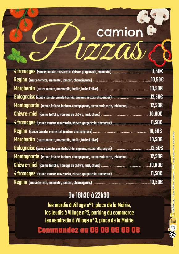 Personnalisez facilement le modèle Pizza party !
