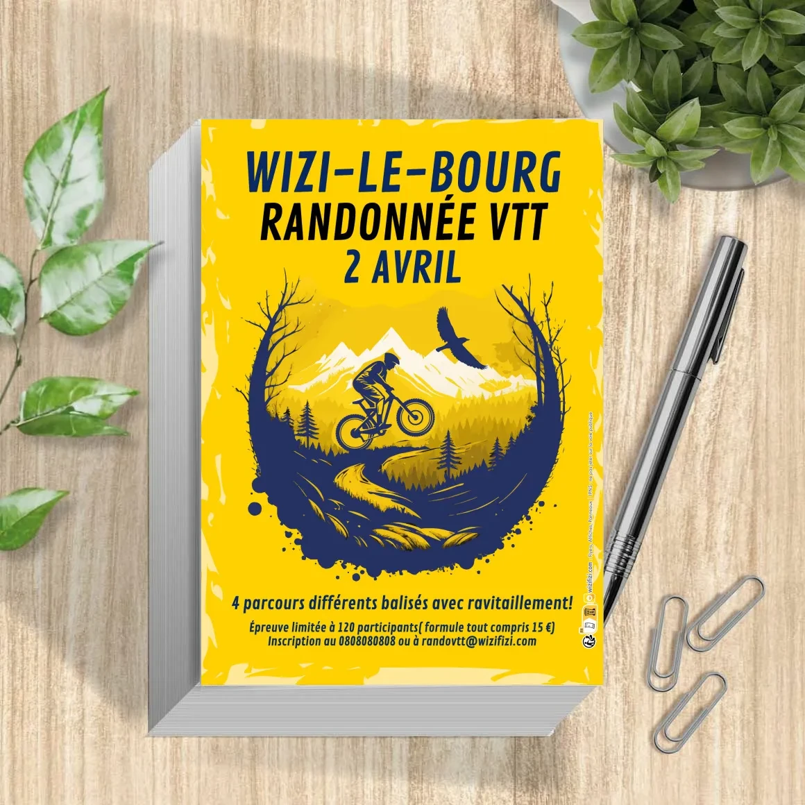 Sport : Randonnée VTT Yellow | Création impression affiches flyers panneaux