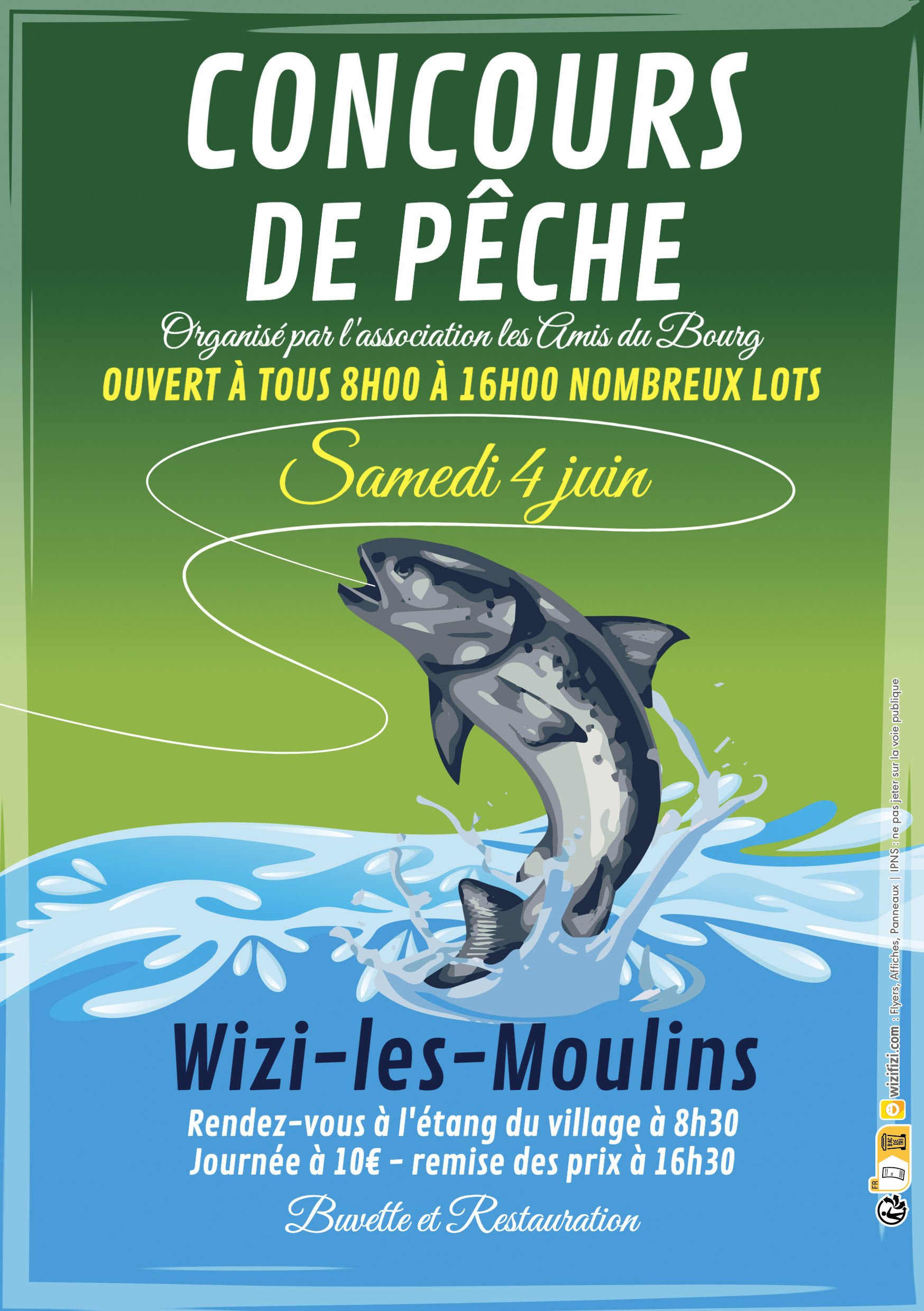 Affiche Vintage – Concours De Pêche à La Truite, Dakota Du Sud (publicité Ancienne)
